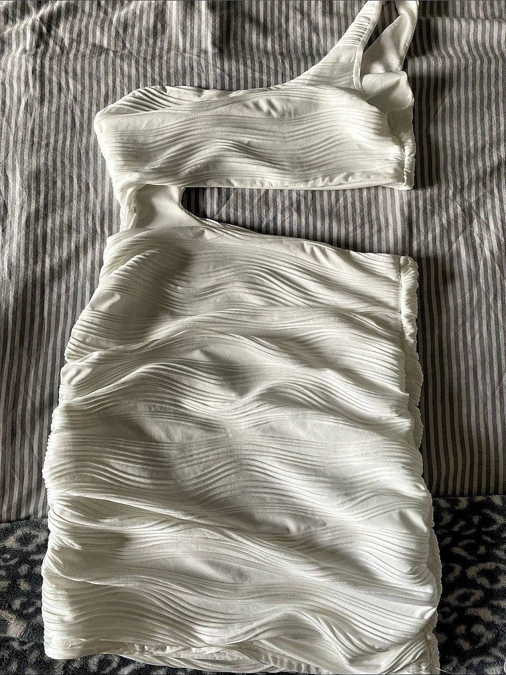 White Ruched Mini Dress Like New